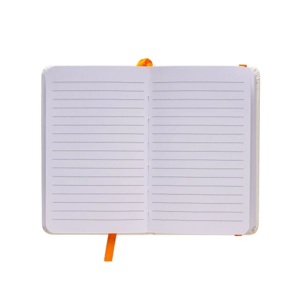 Immagine Quaderno in PU con elastico colorato, fogli a righe (80 pag.), segnalibro in raso