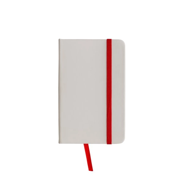Immagine Quaderno in PU con elastico colorato, fogli a righe (80 pag.), segnalibro in raso