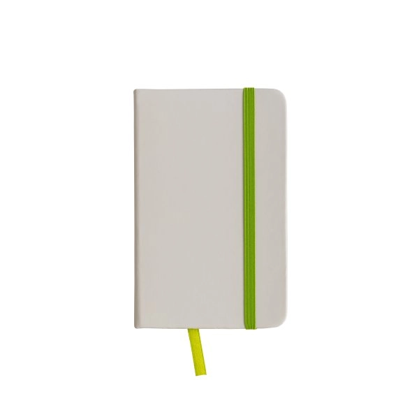 Quaderno in PU con elastico colorato, fogli a righe (80 pag.), segnalibro in raso
