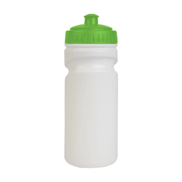 Borraccia in plastica BPA free (500ml) bianca con tappo colorato