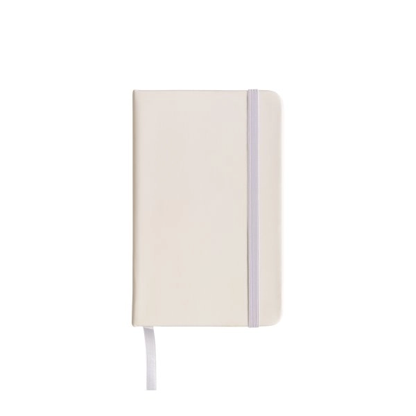 Immagine Quaderno in PU con elastico colorato, fogli a righe (80 pag.), segnalibro in raso