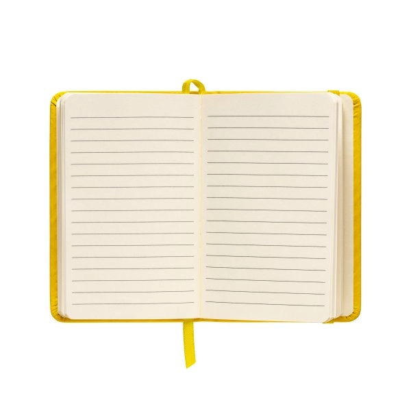Immagine Quaderno in PU con elastico colorato, fogli a righe (80 pag.), segnalibro in raso