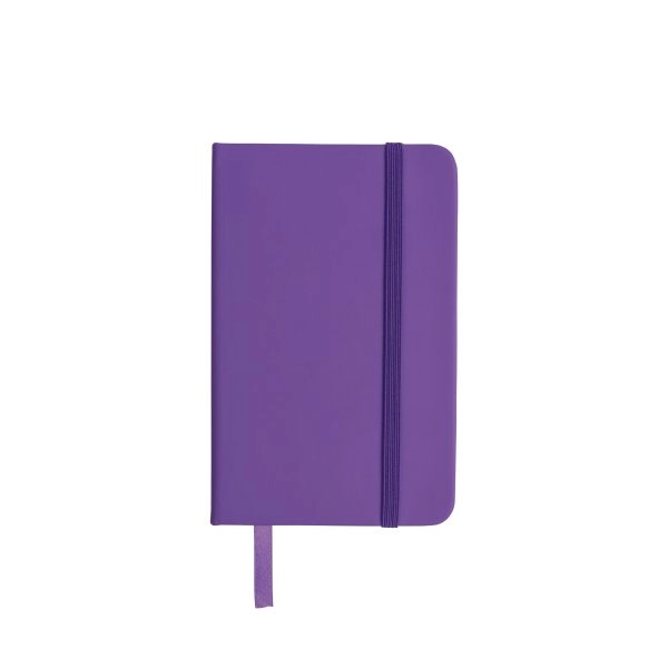 Immagine Quaderno in PU con elastico colorato, fogli a righe (80 pag.), segnalibro in raso