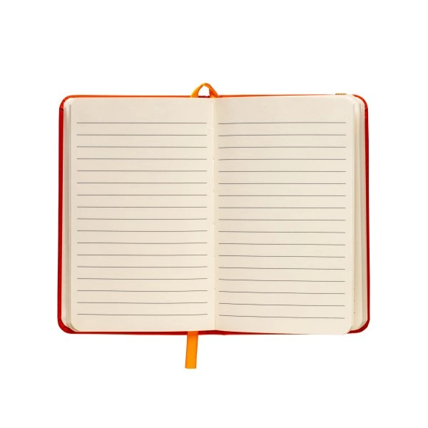 Immagine Quaderno in PU con elastico colorato, fogli a righe (80 pag.), segnalibro in raso