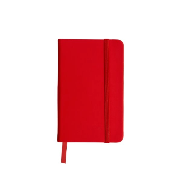 Immagine Quaderno in PU con elastico colorato, fogli a righe (80 pag.), segnalibro in raso