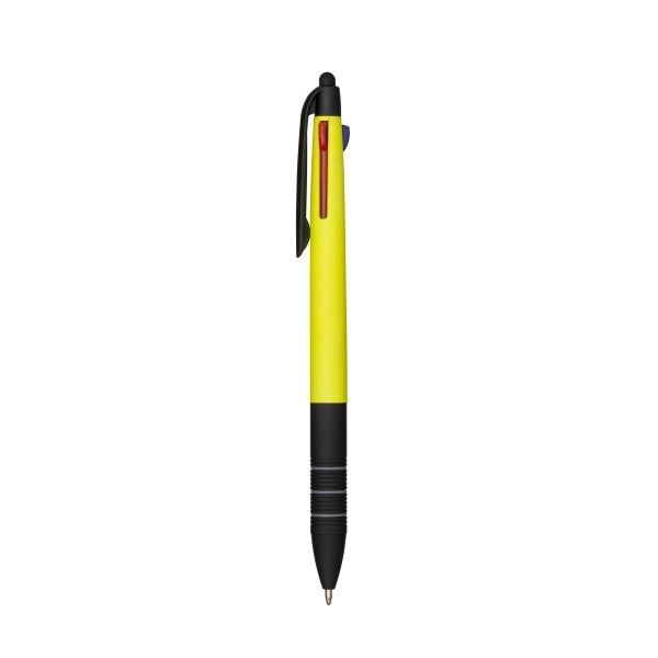 Immagine Penna a scatto in plastica con 3 refill dei colori blu, nero e rosso