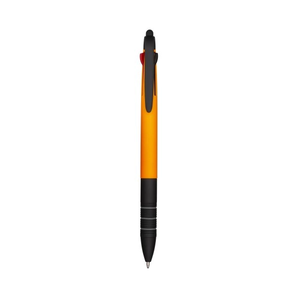 Immagine Penna a scatto in plastica con 3 refill dei colori blu, nero e rosso