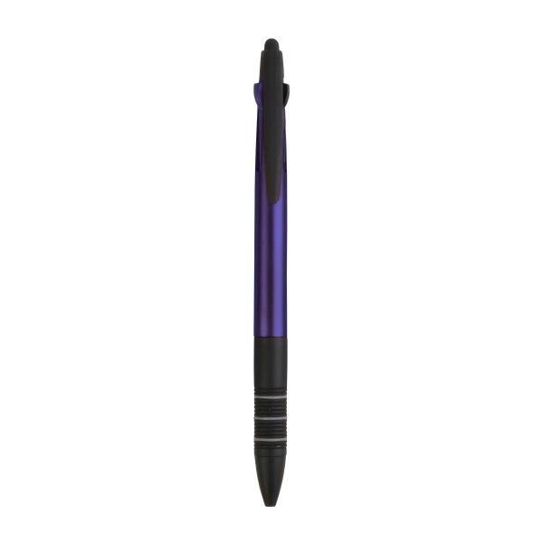 Immagine Penna a scatto in plastica con 3 refill dei colori blu, nero e rosso