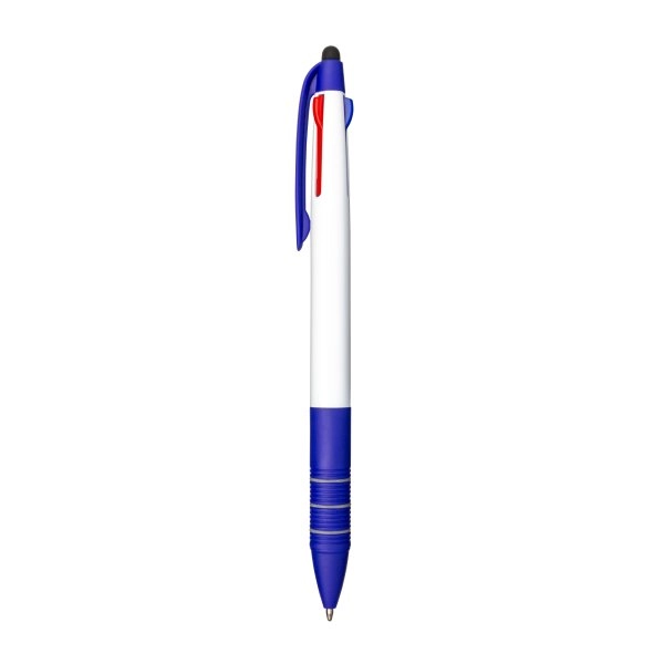 Immagine Penna a scatto in plastica con 3 refill dei colori blu, nero e rosso
