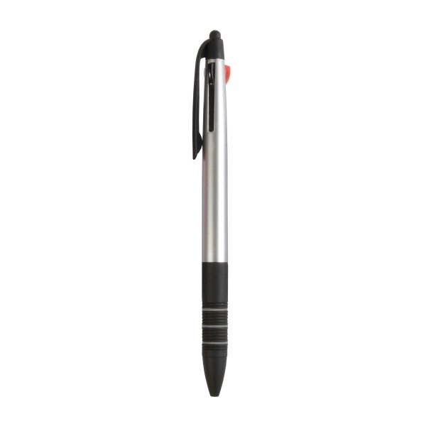 Immagine Penna a scatto in plastica con 3 refill dei colori blu, nero e rosso
