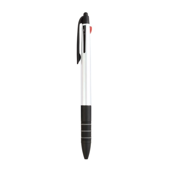 Immagine Penna a scatto in plastica con 3 refill dei colori blu, nero e rosso