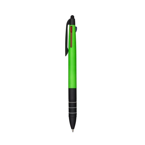 Immagine Penna a scatto in plastica con 3 refill dei colori blu, nero e rosso