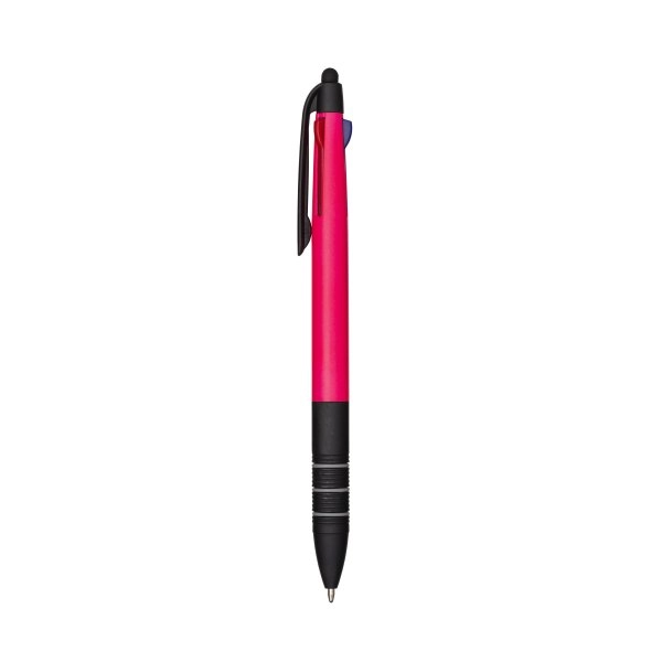 Immagine Penna a scatto in plastica con 3 refill dei colori blu, nero e rosso