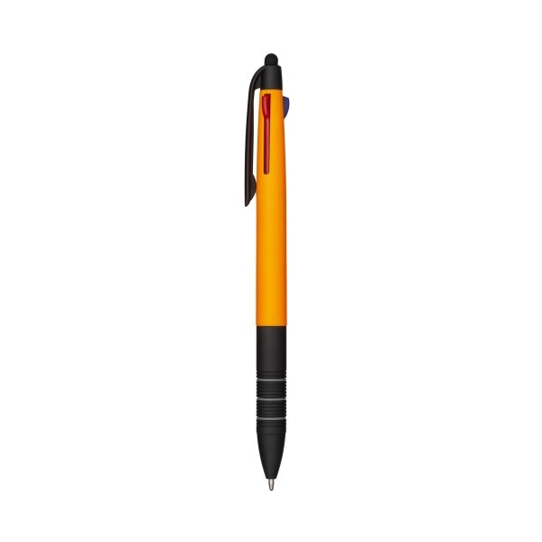 Immagine Penna a scatto in plastica con 3 refill dei colori blu, nero e rosso