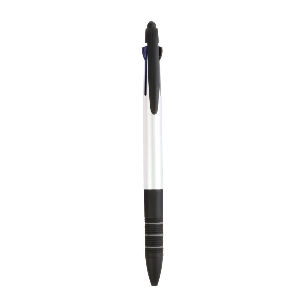 Immagine Penna a scatto in plastica con 3 refill dei colori blu, nero e rosso