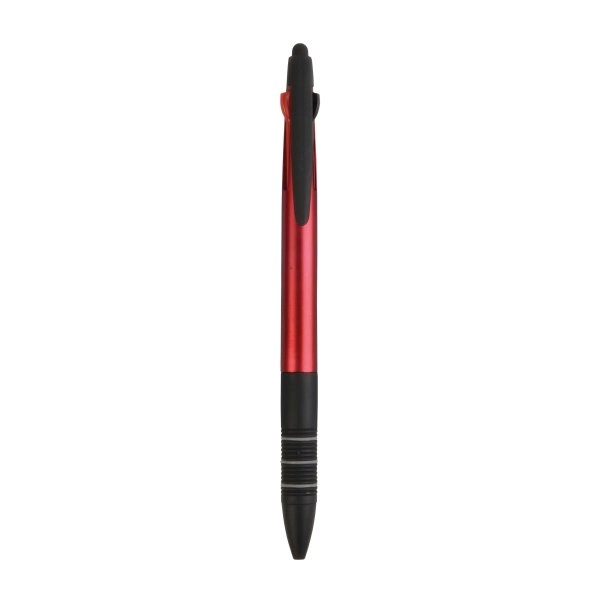 Immagine Penna a scatto in plastica con 3 refill dei colori blu, nero e rosso