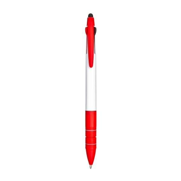 Immagine Penna a scatto in plastica con 3 refill dei colori blu, nero e rosso