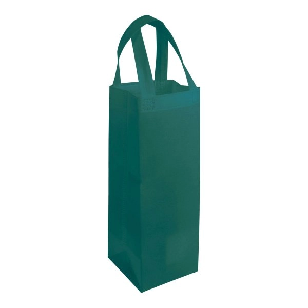 Immagine Shopper porta bottiglia in TNT 100 g/m2 termosaldato, manici corti