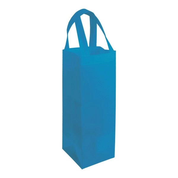 Shopper porta bottiglia in TNT 100 g/m2 termosaldato, manici corti