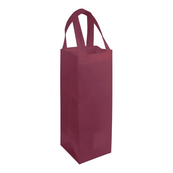Immagine Shopper porta bottiglia in TNT 100 g/m2 termosaldato, manici corti