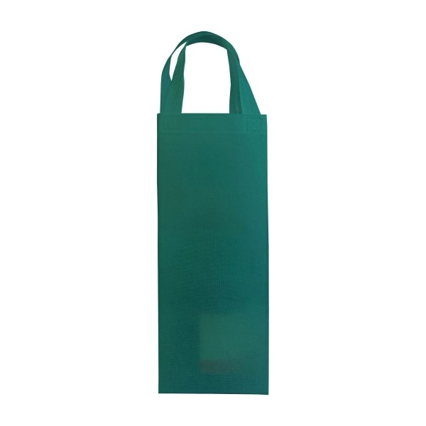 Immagine Shopper porta bottiglia in TNT 100 g/m2 termosaldato, manici corti