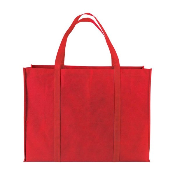Immagine Shopper maxi con soffietto in TNT 100 g/m2 cucito, manici lunghi