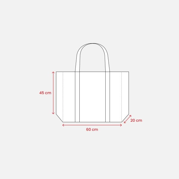 Immagine Shopper maxi con soffietto in TNT 100 g/m2 cucito, manici lunghi