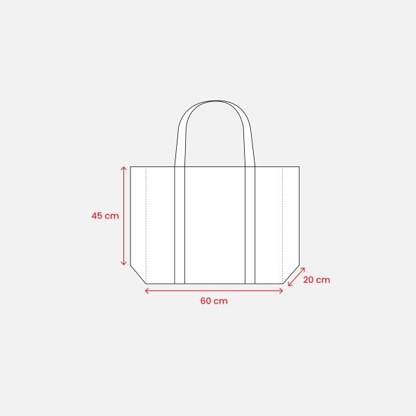 Immagine Shopper maxi con soffietto in TNT 100 g/m2 cucito, manici lunghi