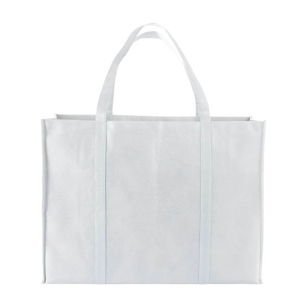 Immagine Shopper maxi con soffietto in TNT 100 g/m2 cucito, manici lunghi