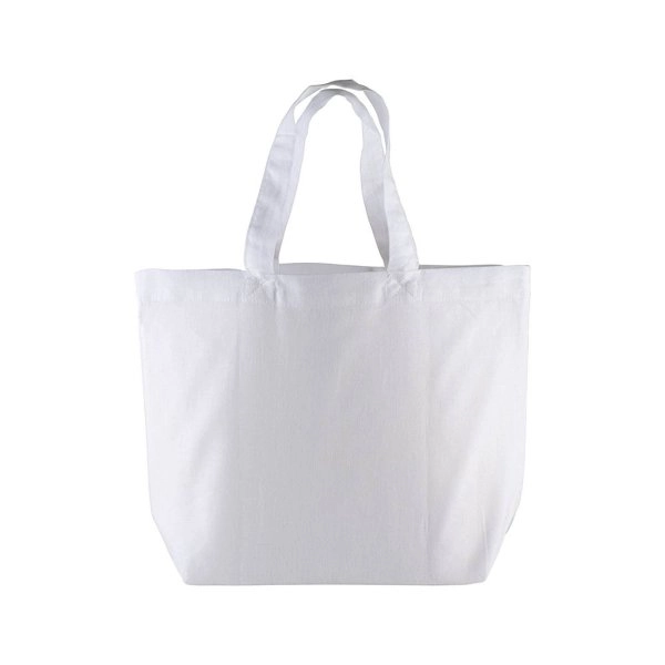 Immagine Shopper con soffietto alla base in cotone 120 g/m2, manici corti