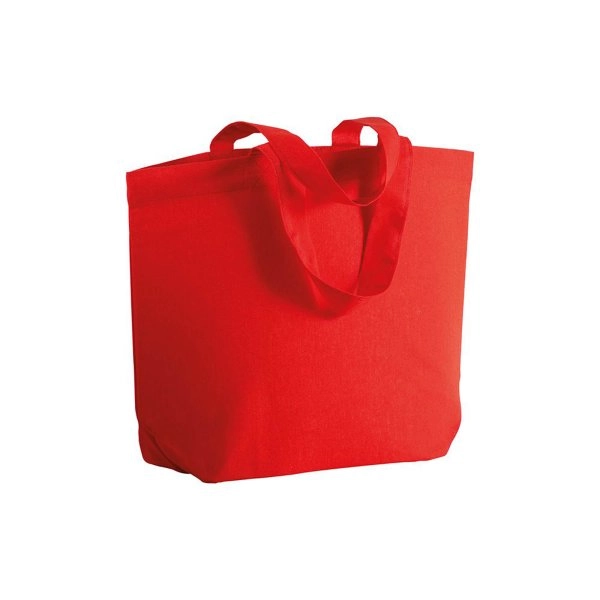 Immagine Shopper con soffietto alla base in cotone 120 g/m2, manici corti