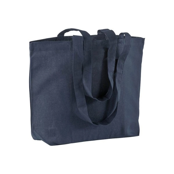 Immagine Shopper con soffietto alla base in cotone 120 g/m2, manici lunghi