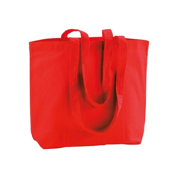 Immagine Shopper con soffietto alla base in cotone 120 g/m2, manici lunghi