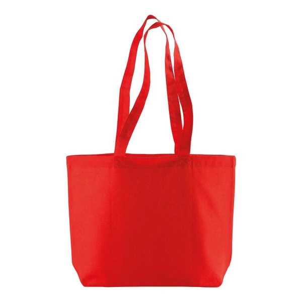 Immagine Shopper con soffietto alla base in cotone 120 g/m2, manici lunghi
