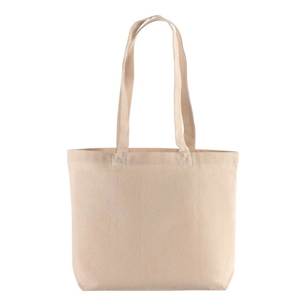 Immagine Shopper con soffietto alla base in cotone 120 g/m2, manici lunghi