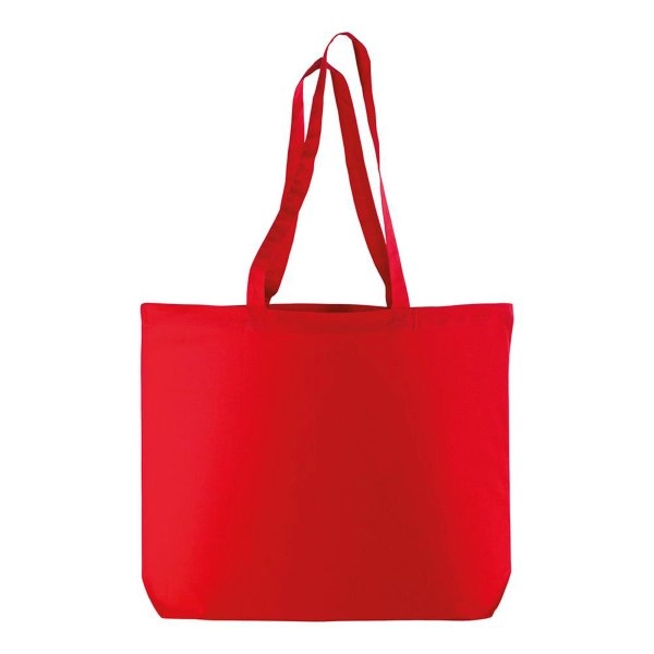 Immagine Shopper con soffietto alla base in cotone 135 g/m2, manici lunghi