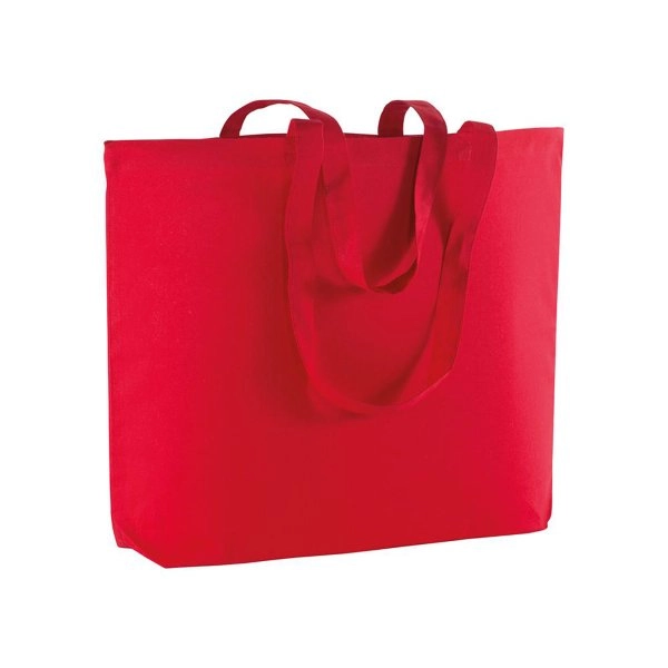 Immagine Shopper con soffietto alla base in cotone 135 g/m2, manici lunghi
