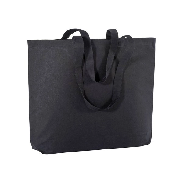 Immagine Shopper con soffietto alla base in cotone 135 g/m2, manici lunghi