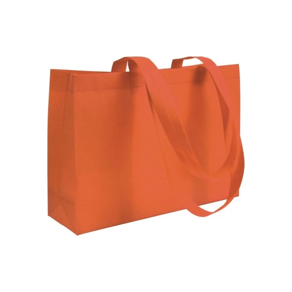 Immagine Shopper con soffietto alla base in TNT 70 g/m2 termosaldato, manici lunghi