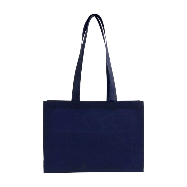 Immagine Shopper con soffietto alla base in TNT 70 g/m2 termosaldato, manici lunghi