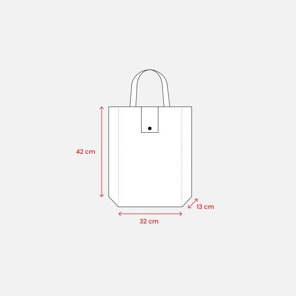 Immagine Shopper ripiegabile con soffietto in TNT 80 g/m2, manici corti