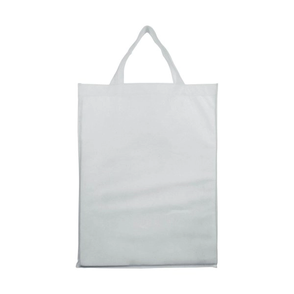 Immagine Shopper ripiegabile con soffietto in TNT 80 g/m2, manici corti