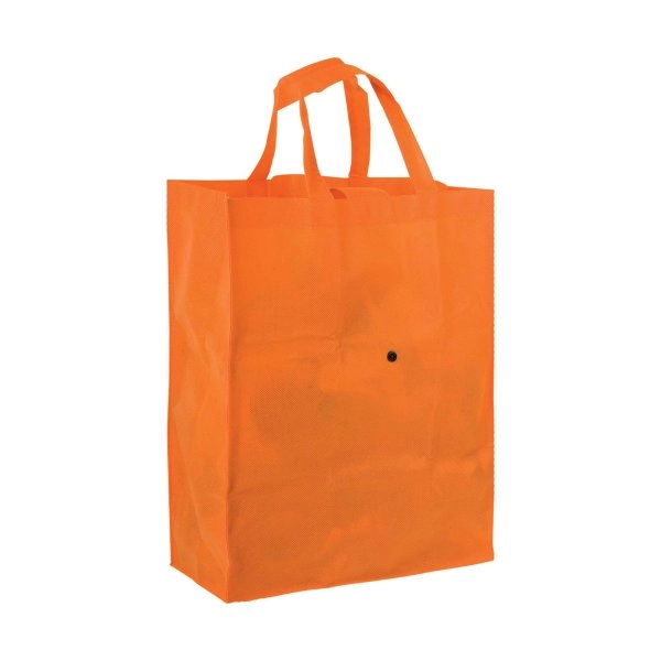 Immagine Shopper ripiegabile con soffietto in TNT 80 g/m2, manici corti