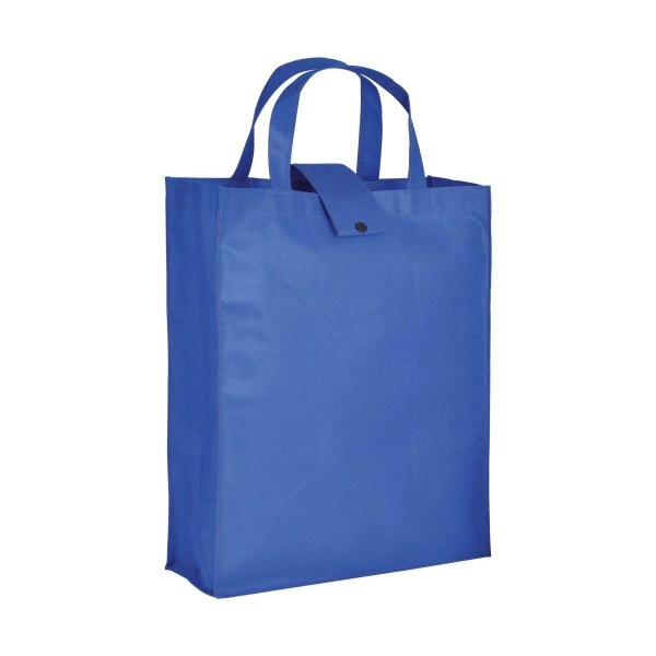 Shopper ripiegabile con soffietto in TNT 80 g/m2, manici corti