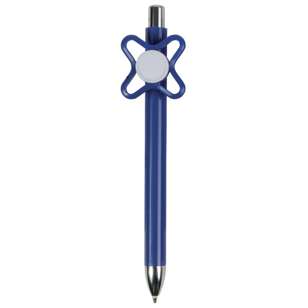 Penna a scatto in plastica colorata con spinner colorato