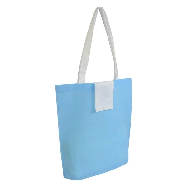 Immagine Shopper ripiegabile in TNT 80 g/m2 termosaldato, manici corti