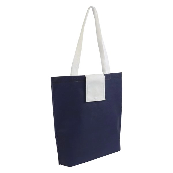 Immagine Shopper ripiegabile in TNT 80 g/m2 termosaldato, manici corti