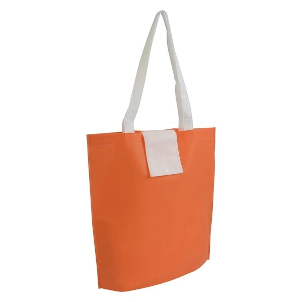 Immagine Shopper ripiegabile in TNT 80 g/m2 termosaldato, manici corti