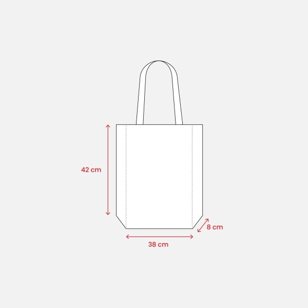 Immagine Shopper in cotone 180 g/m2, manici lunghi e soffietto