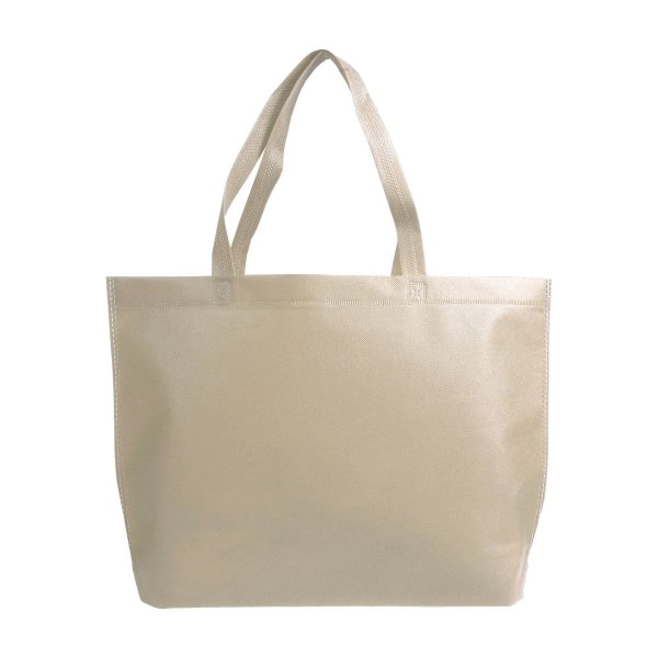 Immagine Shopper con soffietto alla base in TNT termosaldato, manici lunghi